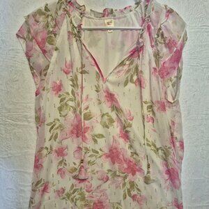 Autres Filles Floral Ruffle Blouse Bloomcore Fairycore Cottagecore Whimsical M